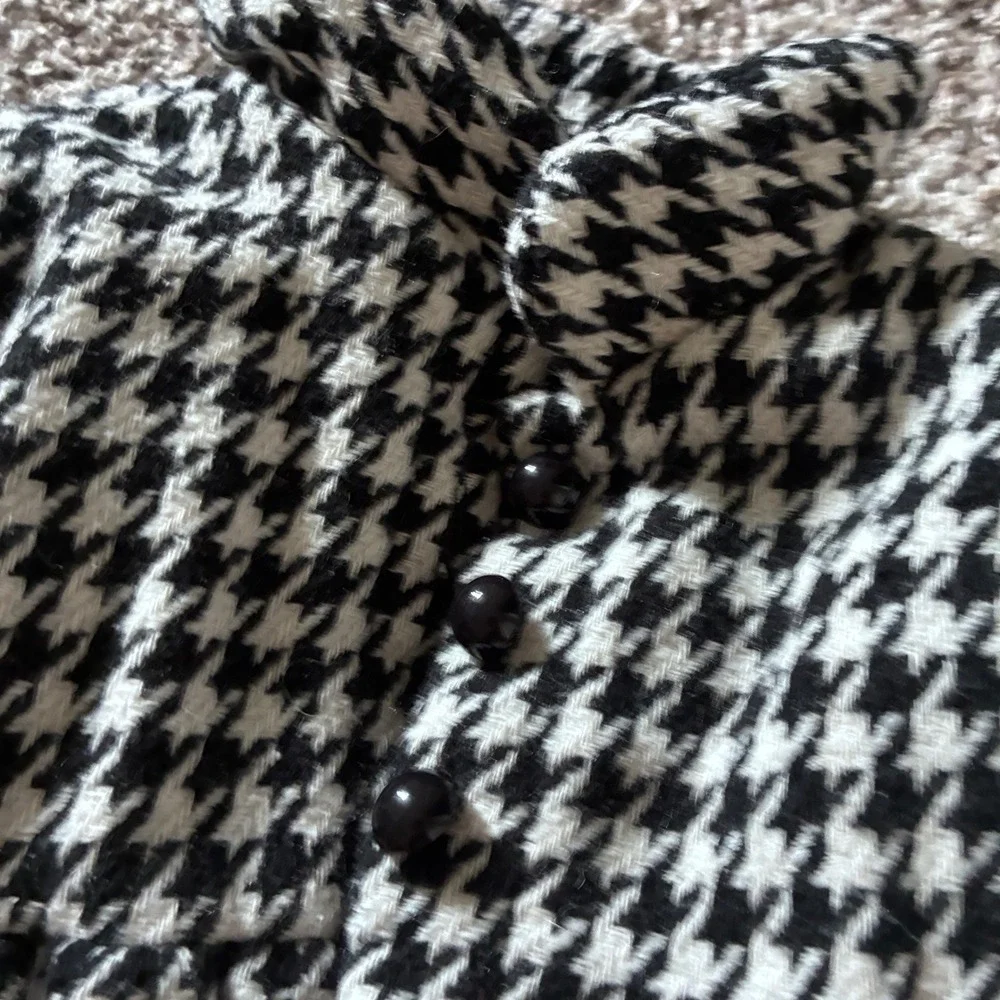 Baileys Blossoms Baby Girls Houndstooth Peplum Jacket Black White 9-12M